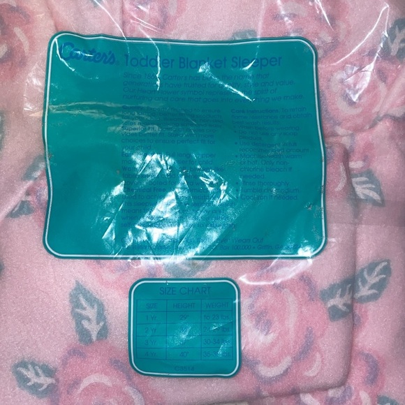 Carter's Pink Floral Toddler Blanket Sleeper Size 4 - Picture 3 of 4